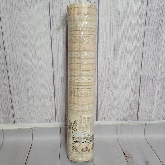 Vintage 60s 70s Deadstock Double Roll Textured Boho Wallcovering Wallpaper - Picture 1 of 10